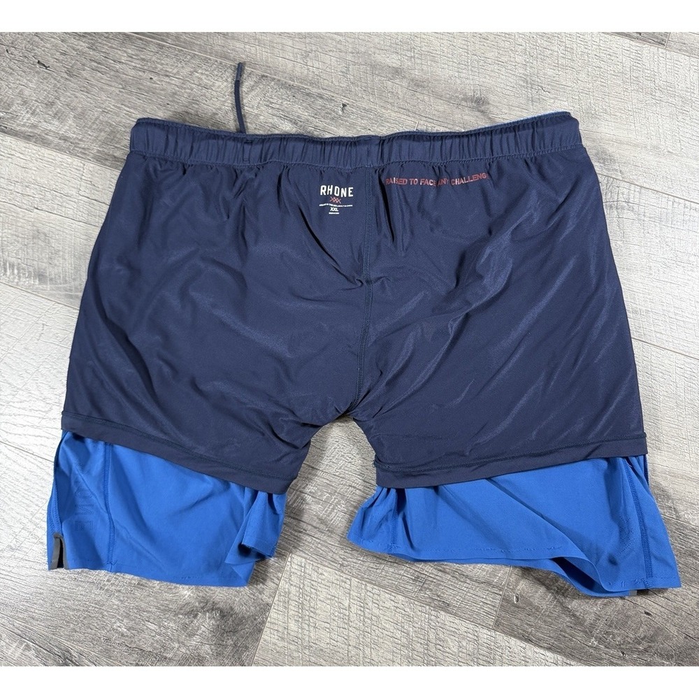 Rhone Active Shorts  2XL Blue Swift Lined Athletic Performance Running Gym EUC - Picture 3 of 7